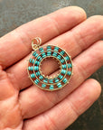 Persian Turquoise Beaded Concentric Pendant