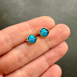turquoise studs Captured in 18k gold