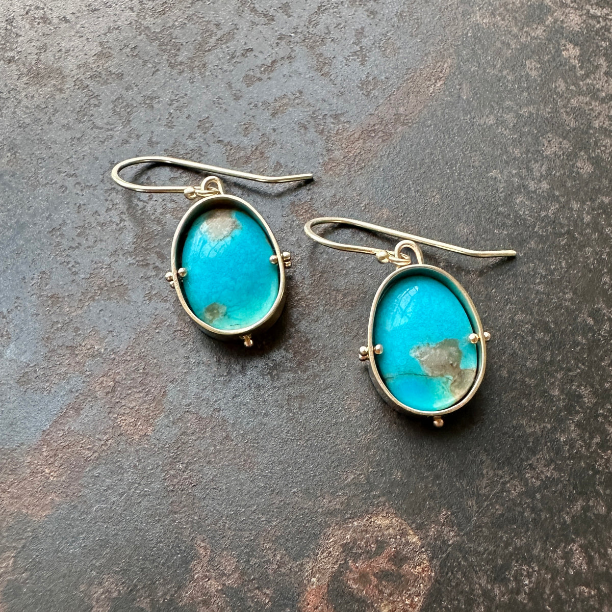 Captured Royston Turquoise Drop Earrings