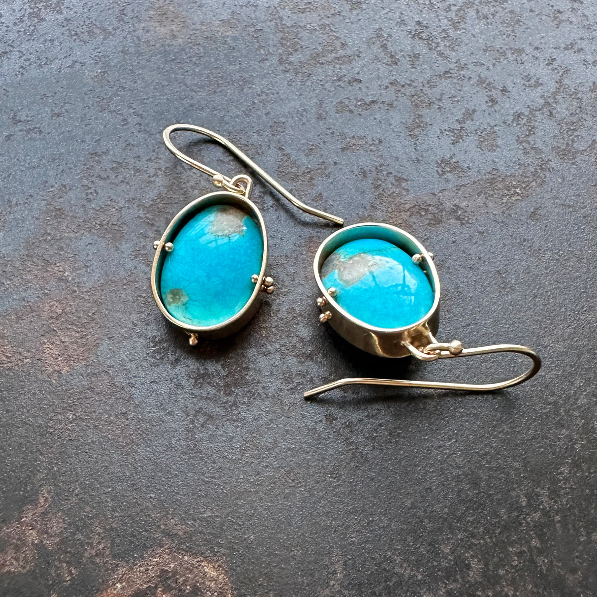 Captured Royston Turquoise Drop Earrings