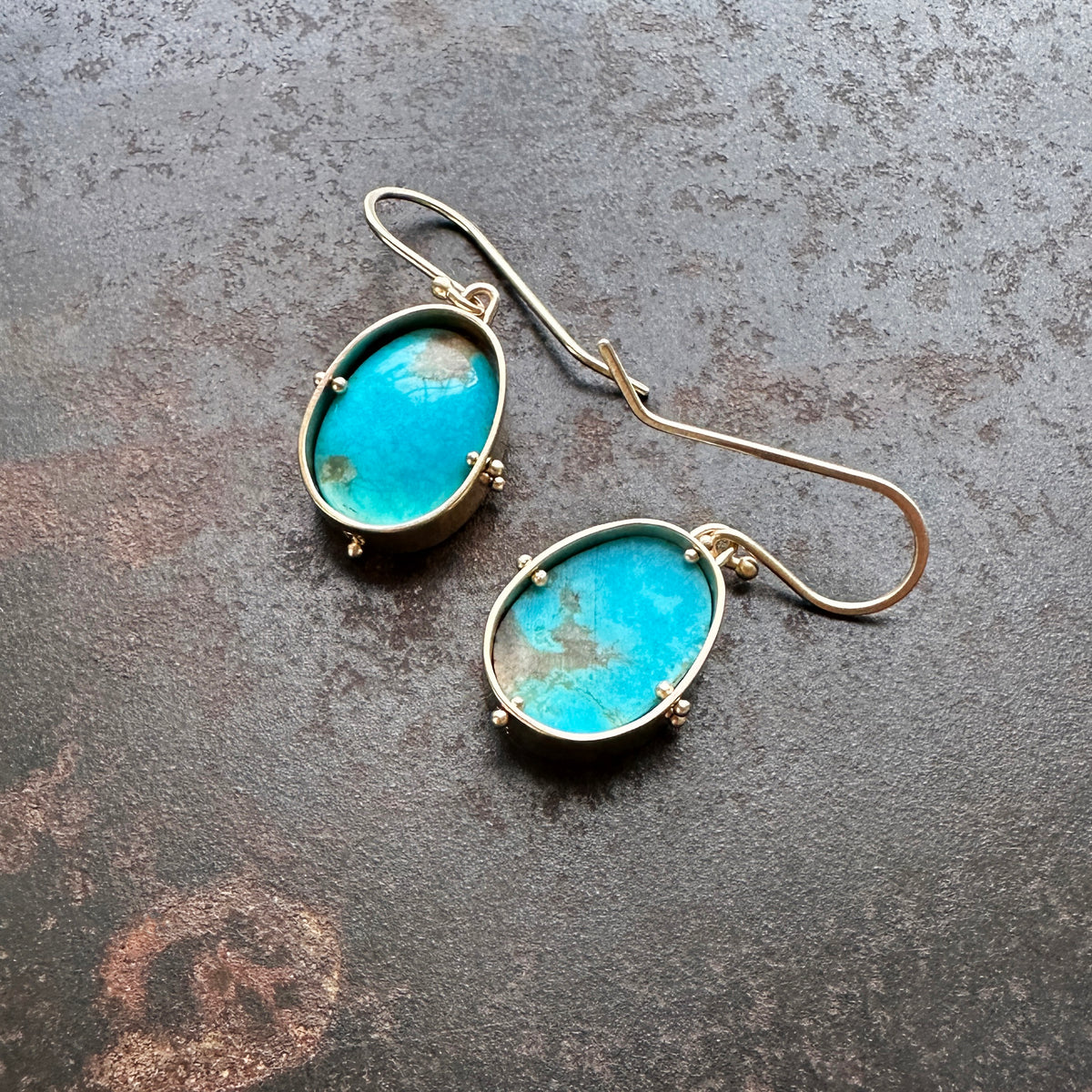 Captured Royston Turquoise Drop Earrings
