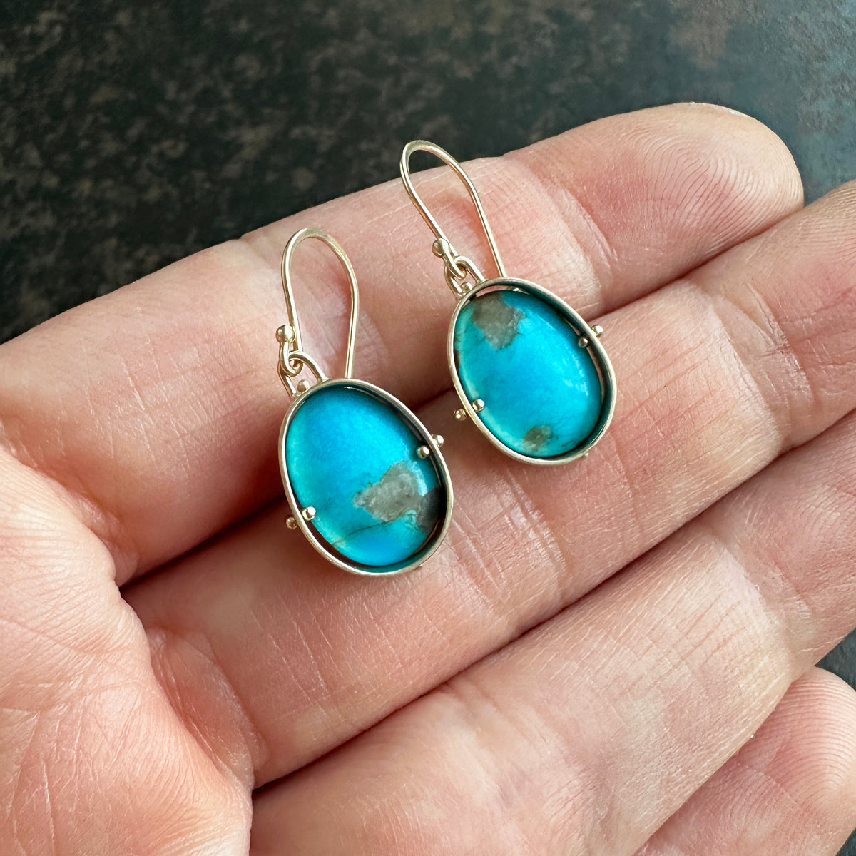 Captured Royston Turquoise Drop Earrings