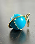 turquoise, turquoise orb, 18k gold, fine jewelry, turquoise pendant