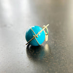 turquoise, turquoise orb, 18k gold, fine jewelry, turquoise pendant