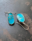 Captured Turquoise Oval Drop Earrings