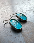 Captured Turquoise Oval Drop Earrings