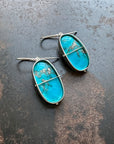 Captured Turquoise Oval Drop Earrings