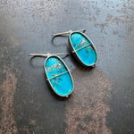 Captured Turquoise Oval Drop Earrings