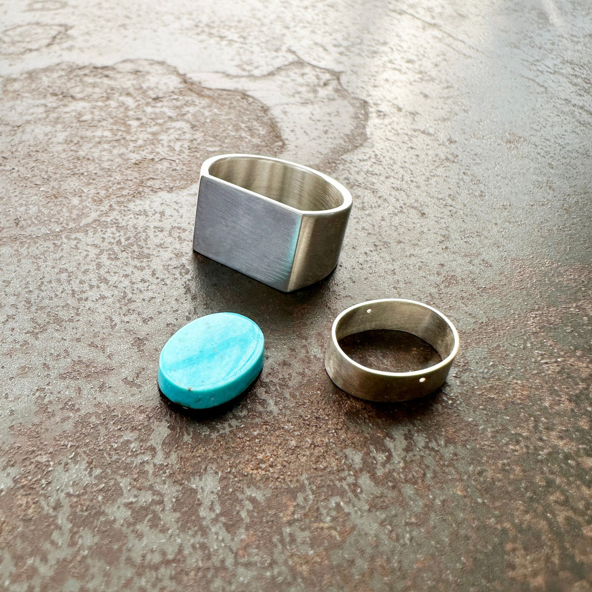 Captured Royston Turquoise Signet Ring