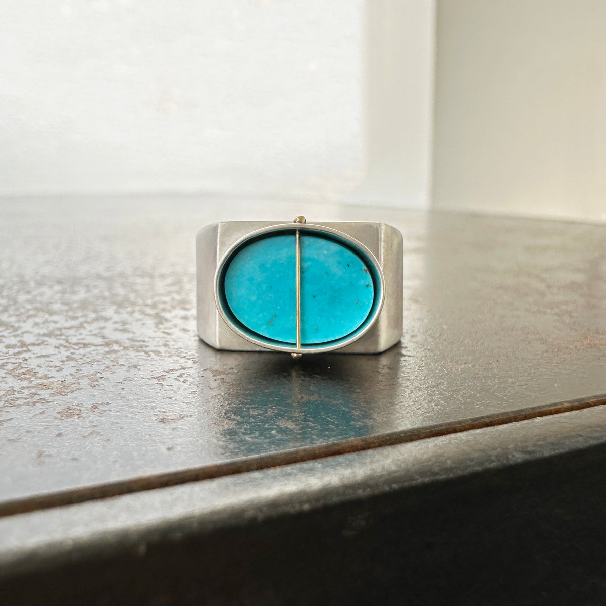 Captured Royston Turquoise Signet Ring