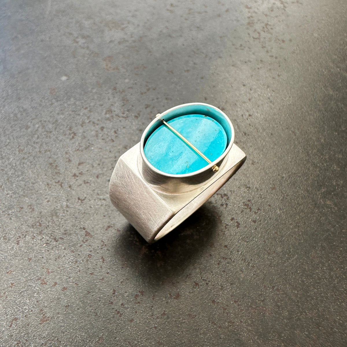 Captured Royston Turquoise Signet Ring