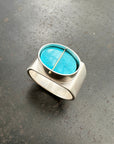Captured Royston Turquoise Signet Ring