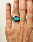 Captured Royston Turquoise Signet Ring