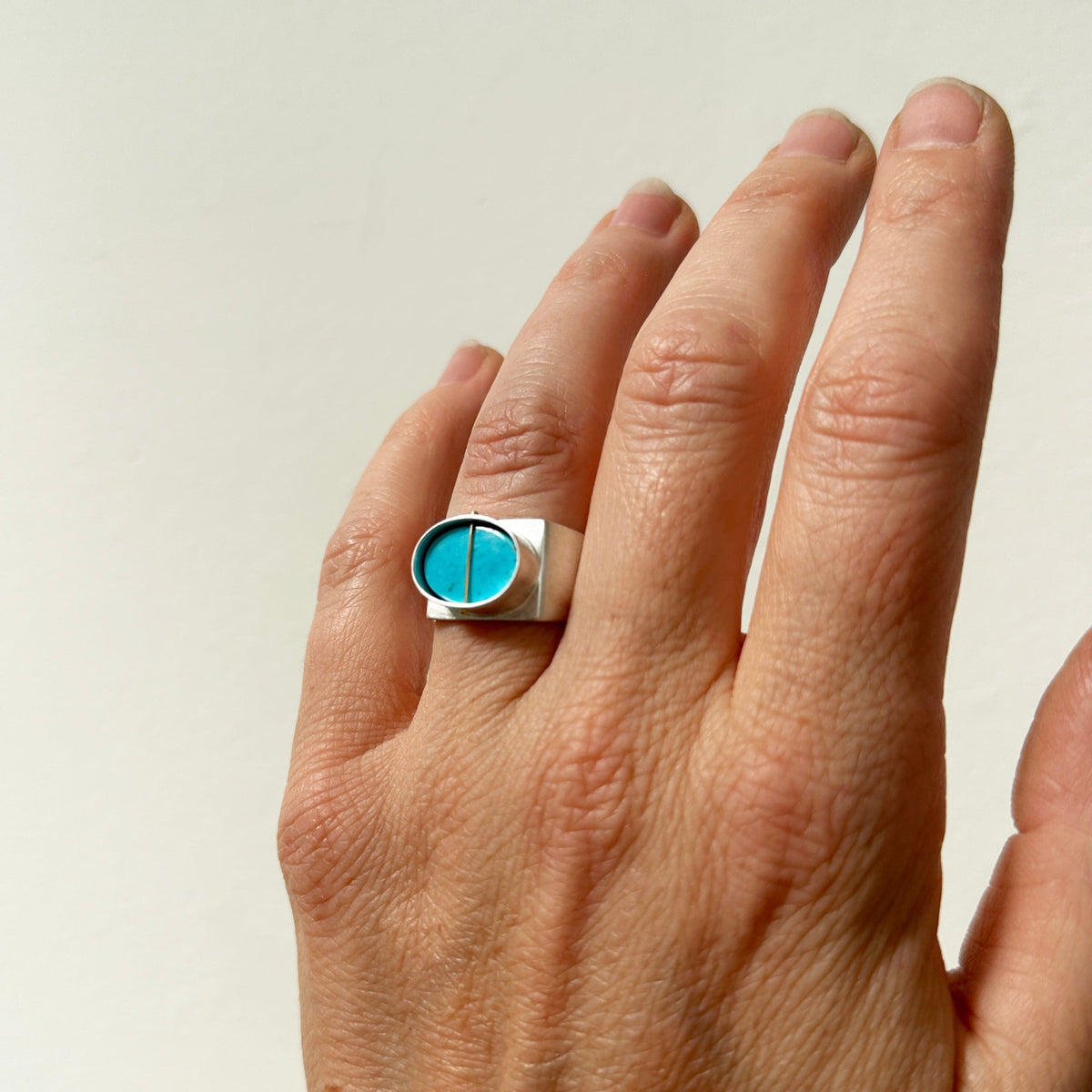 Captured Royston Turquoise Signet Ring