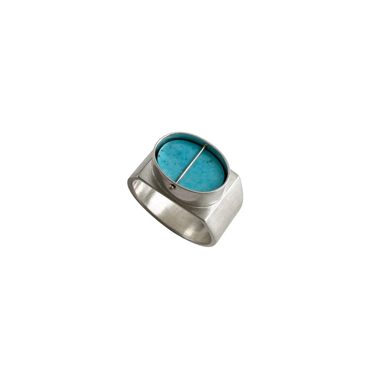 Captured Royston Turquoise Signet Ring