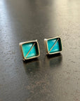 Captured Turquoise Square Studs
