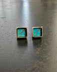 Captured Turquoise Square Studs