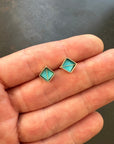 Captured Turquoise Square Studs