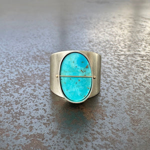 Captured Candelaria Turquoise Signet Ring