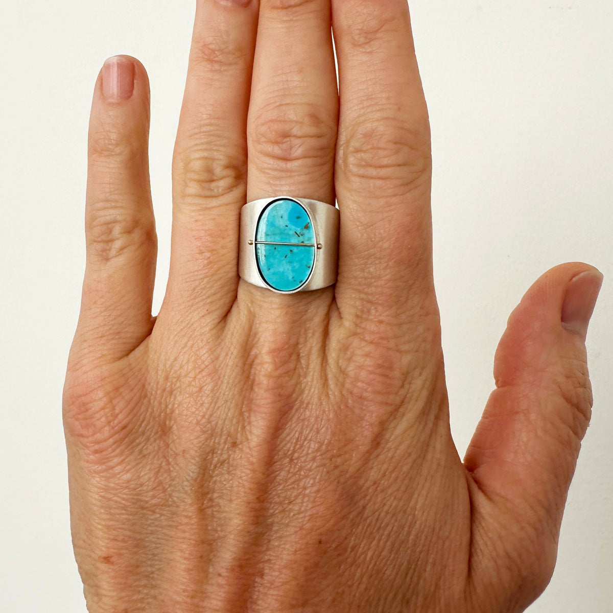 Captured Candelaria Turquoise Signet Ring