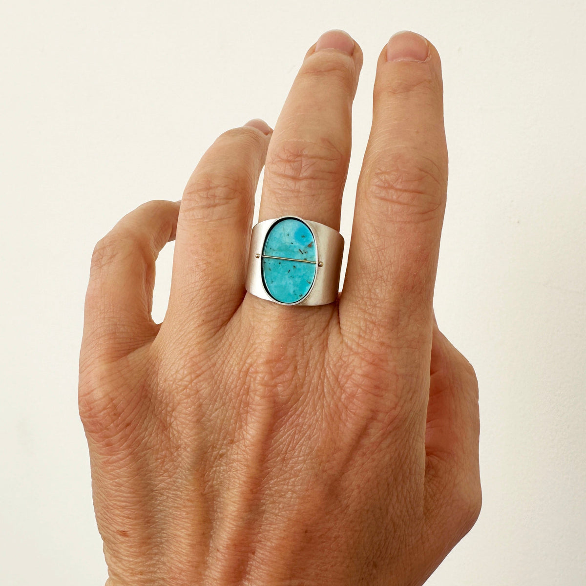 Captured Candelaria Turquoise Signet Ring
