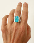 Captured Candelaria Turquoise Signet Ring