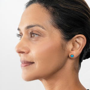 Turquoise Cushion Studs