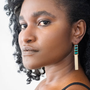 Persian Turquoise Golden Tower Earrings
