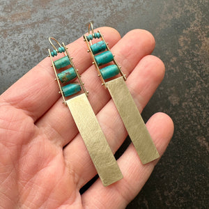 Persian Turquoise Golden Tower Earrings