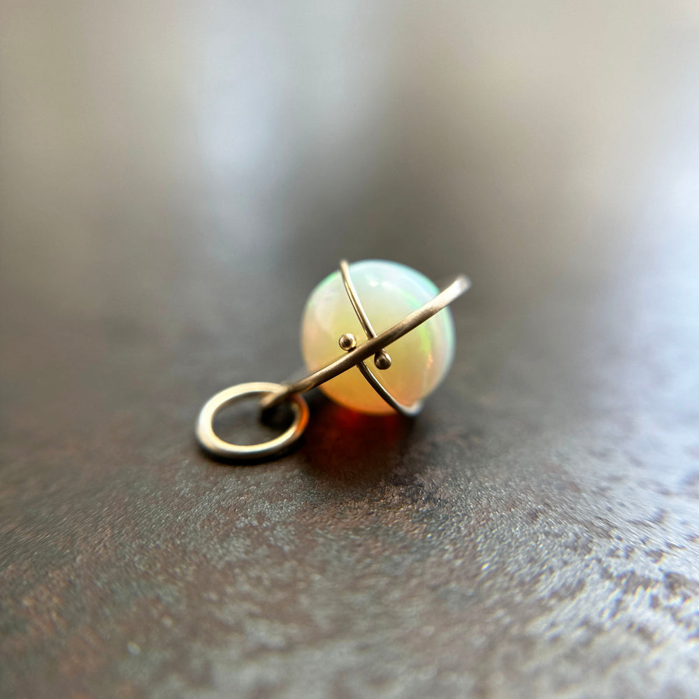 Captured Peachy Opal Orb Charm