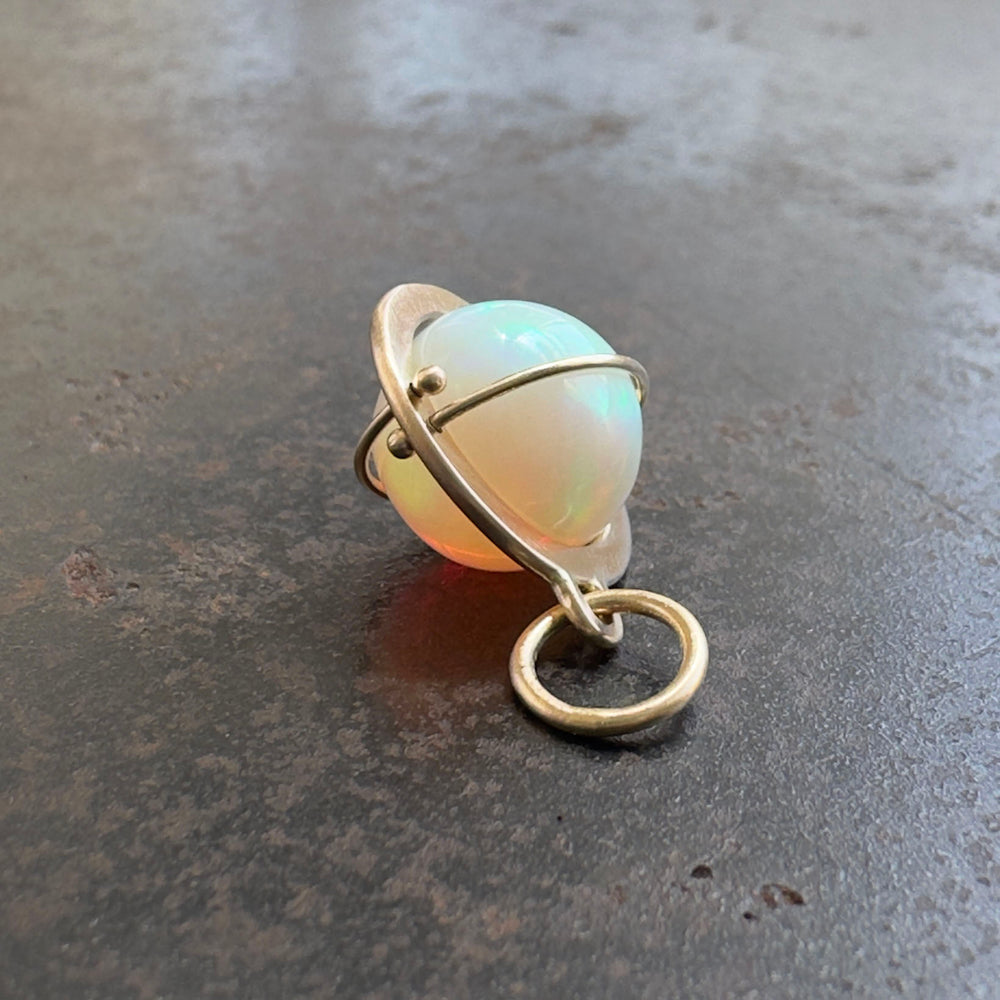 Captured Peachy Opal Orb Charm