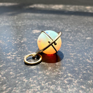 Captured Peachy Opal Orb Charm