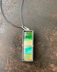 opalized wood, silver necklace, sterling silver necklace, one of a kind jewelry, handmade jewelry