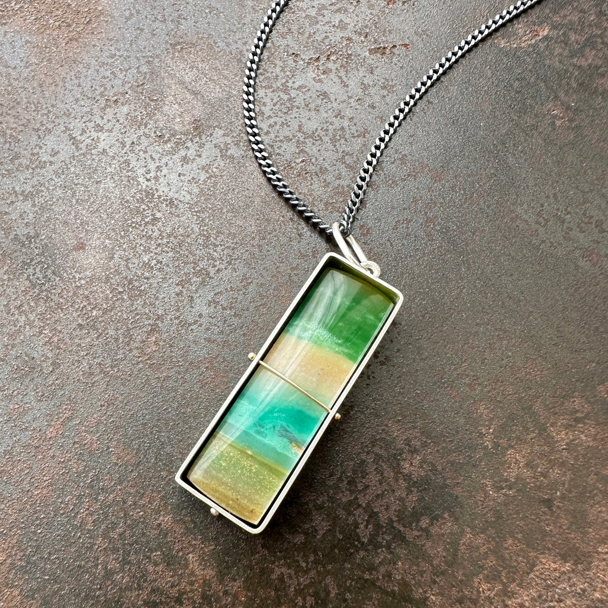 opalized wood, silver necklace, sterling silver necklace, one of a kind jewelry, handmade jewelry