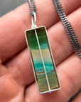 opalized wood, silver necklace, sterling silver necklace, one of a kind jewelry, handmade jewelry