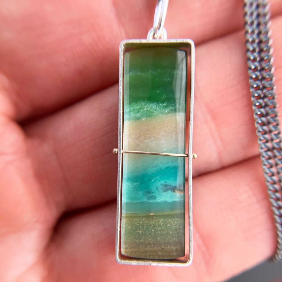 opalized wood, silver necklace, sterling silver necklace, one of a kind jewelry, handmade jewelry