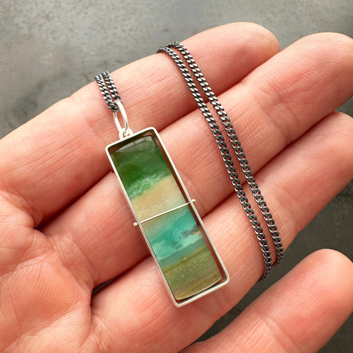 opalized wood, silver necklace, sterling silver necklace, one of a kind jewelry, handmade jewelry