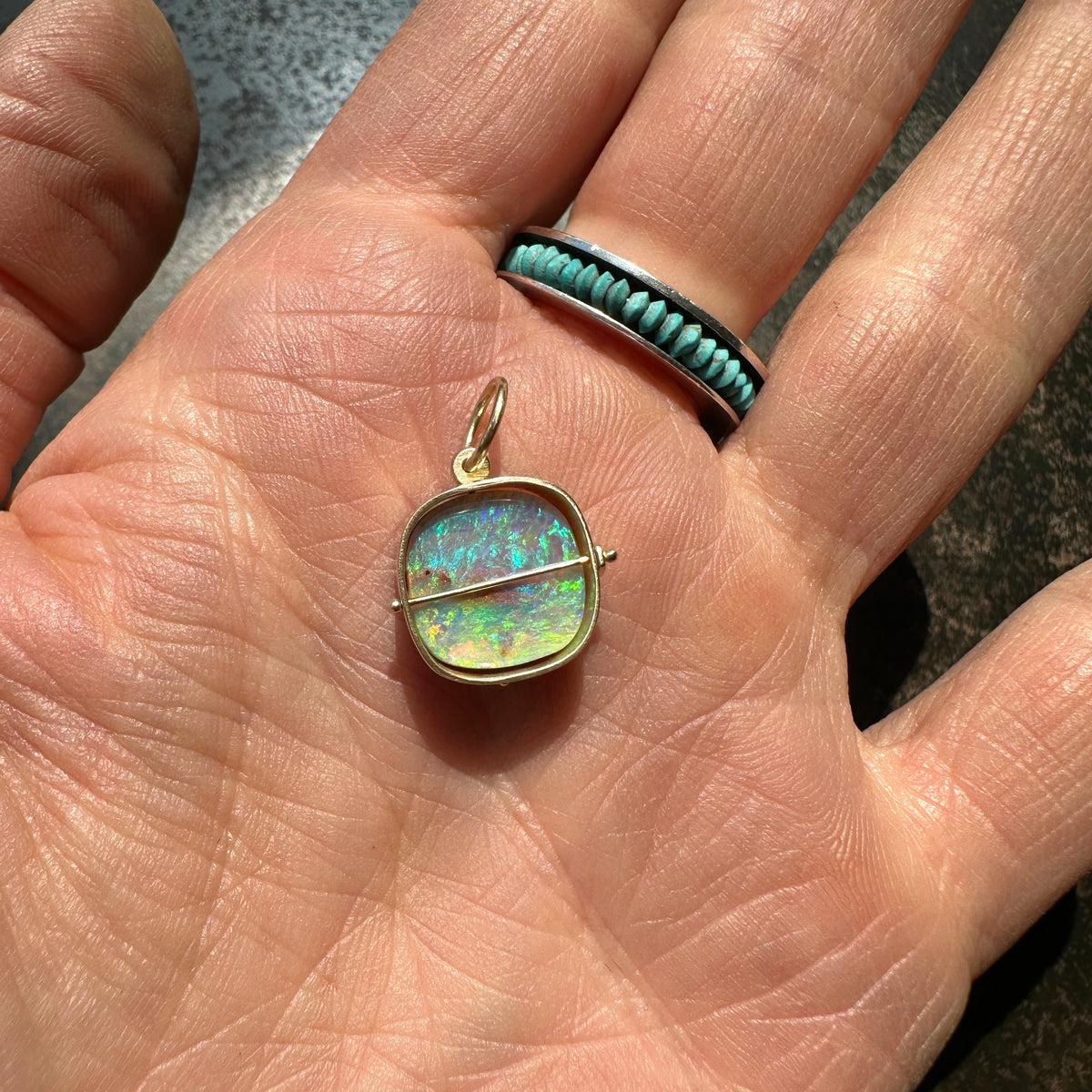 Captured Wood Opal Pendant