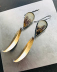 Captured Dendritic Agate with Golden Leaves