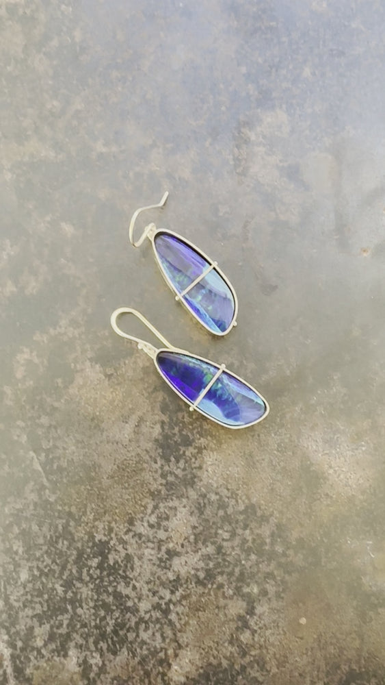 
                
                    Load and play video in Gallery viewer, Captured Opal Butterfly Wing Earrings
                
            