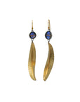 Captured Ultramarine Opal Leaf Earrings