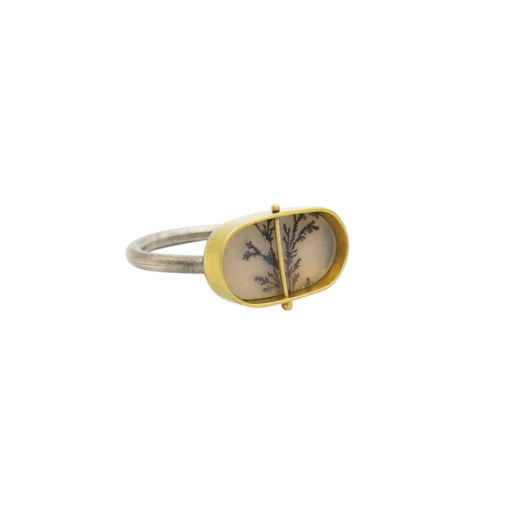 Captured Dendritic Agate Ring