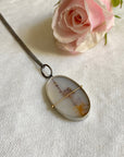 Captured Dendritic Agate Pastel Bouquet Charm Necklace