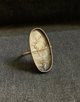 Captured Dendritic Agate Oval Ring