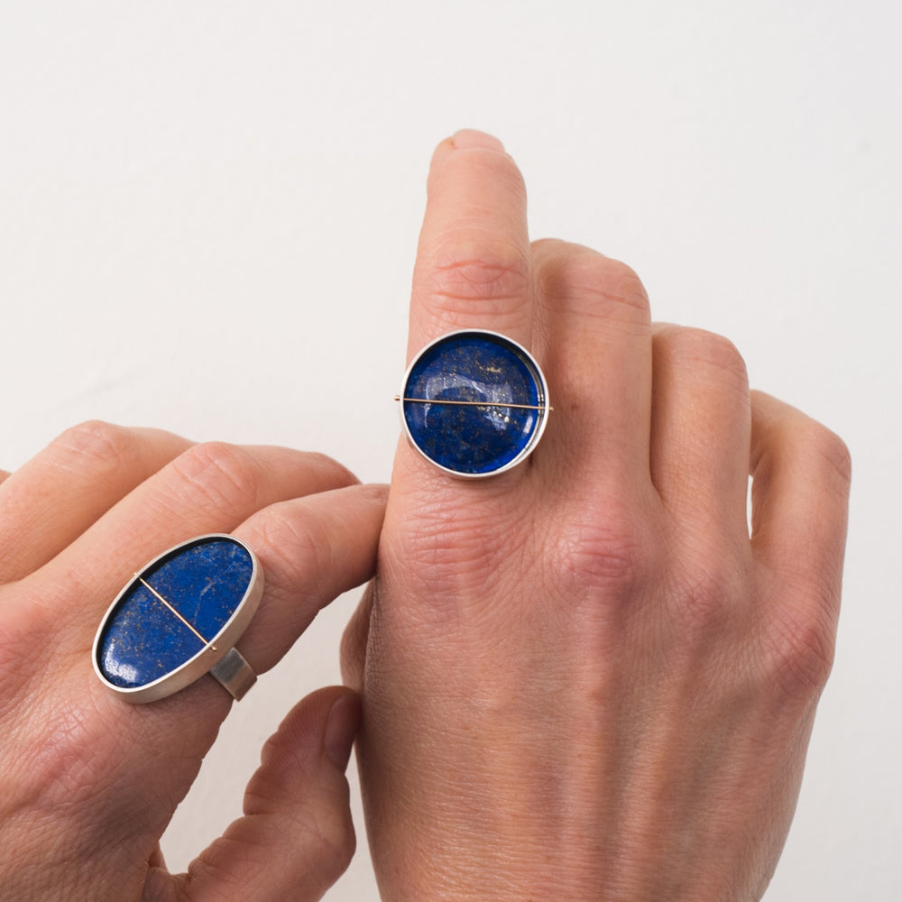 
                
                    Load image into Gallery viewer, Lapis Cocktail Ring
                
            