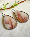 Captured Dendritic Agate Teardrop Earrings