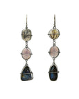 Captured Dendritic Agate, Purple Agate, and Boulder Opal Earrings