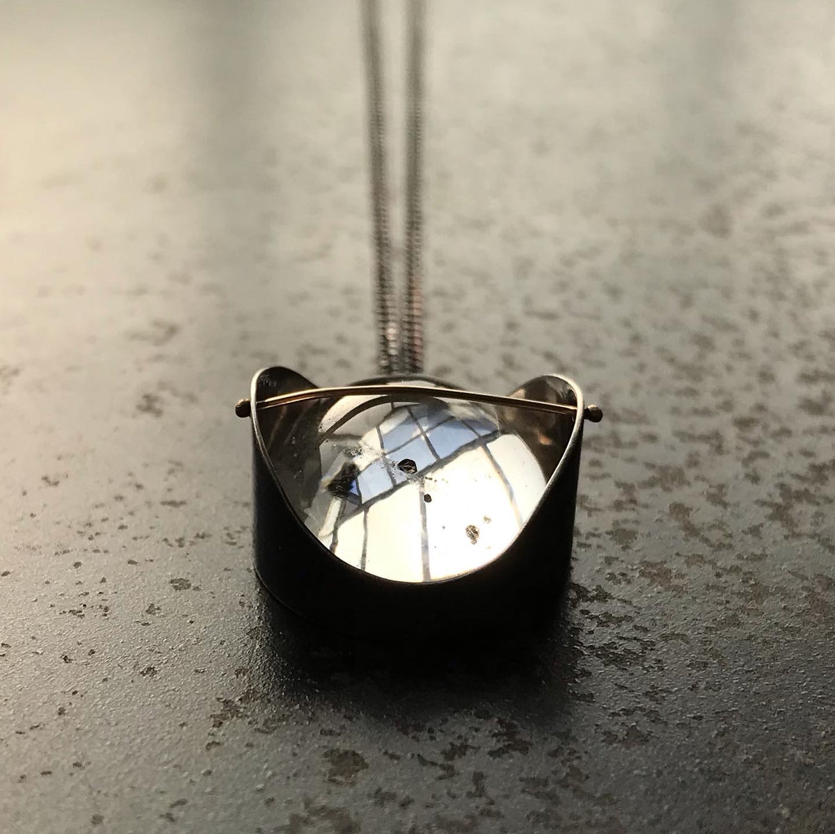 Captured Pyrite in Quartz Necklace