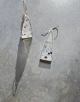 Captured Speckled Montana Agate Triangle Earrings