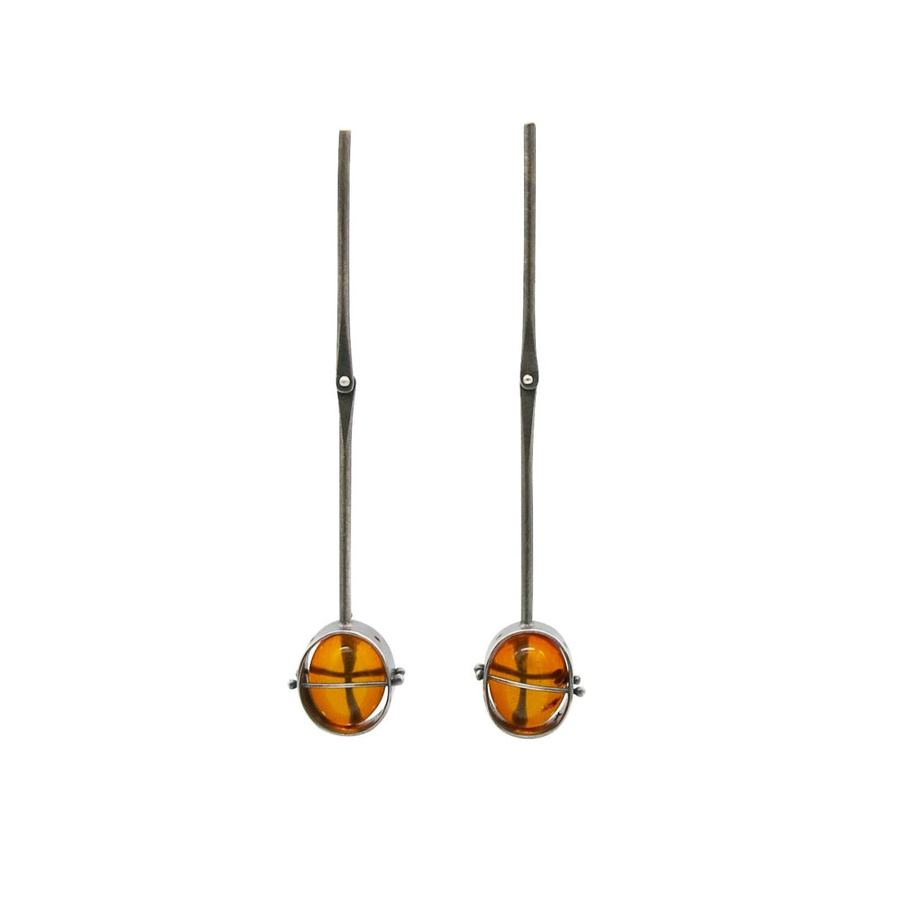 
                
                    Load image into Gallery viewer, Captured Amber Drop Earrings
                
            
